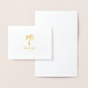 Cute Gold Foil Palm Tree Thank You Card