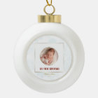 Cute Gold Frame My First Christmas Baby Photo