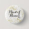 Cute Gold Glitter Maid of Honour Button