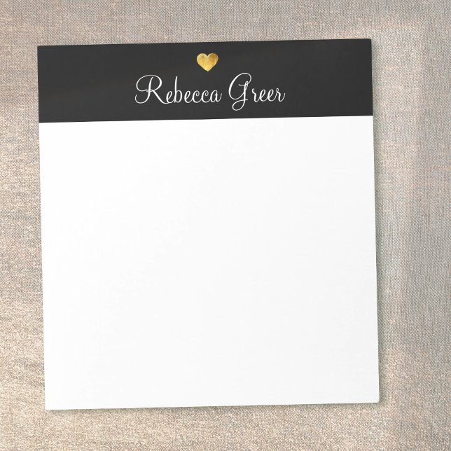 Cute Gold Heart Black Beauty Consultant Notepad (Creator Uploaded)