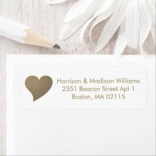 Cute gold heart custom Return Address  Label