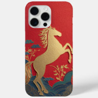 Cute Gold Horse Japanese Red elephant stylish