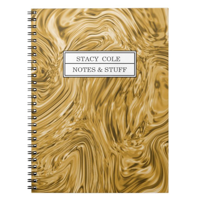 Cute Gold Paint Name Personalised Notebook (Front)