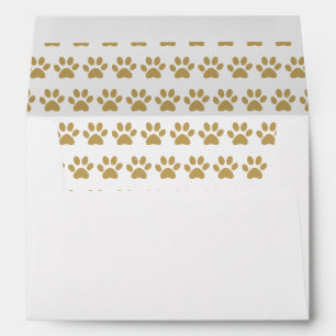 Cute Gold Pawprint Pattern Envelope