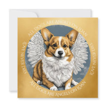 Cute Gold  Pembroke Corgi Angel Sympathy