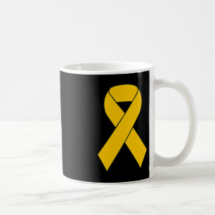 Cute Gold Ribbon Childhood Cancer Awareness Women Coffee Mug