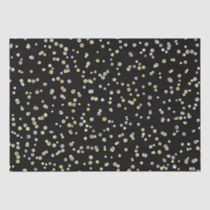 cute gold silver dots pattern New Years Tissue Paper