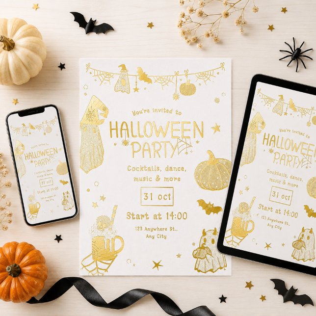 Cute Gold Spooky  Halloween Party (Creator Uploaded)