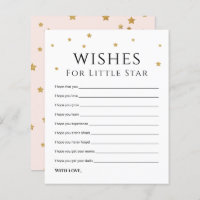 Cute Gold Stars Wish for Baby Advice Card