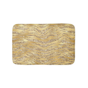 Cute Gold Tiger Skin Print Pattern Animal Lover Bath Mat