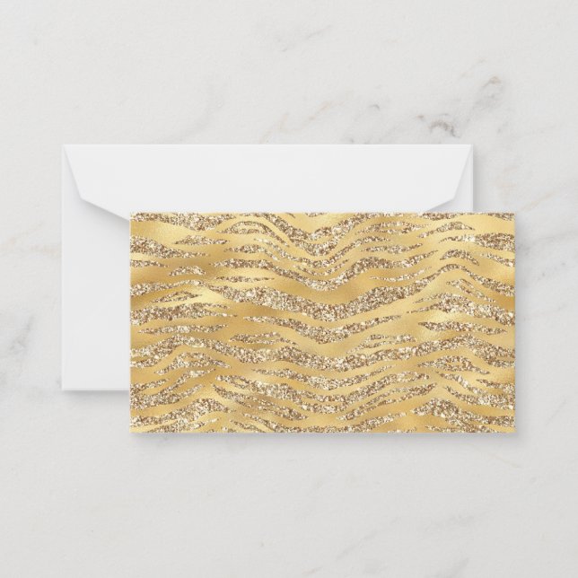 Cute Gold Tiger Skin Print Pattern Animal Lover Card (Front)
