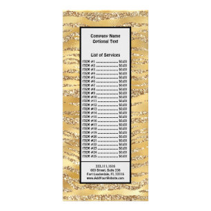 Cute Gold Tiger Skin Print Pattern Animal Lover Rack Card