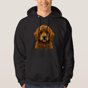 Cute Golden Doodle Dog on Goldendoodle  1 Hoodie