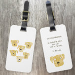 Cute Golden Labrador Retriever Dog Art Custom Luggage Tag<br><div class="desc">Adorable watercolor Golden Labrador Retriever dog art.
Change the contact details on the back.</div>
