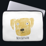 Cute Golden Labrador Retriever Dog Custom Name  Laptop Sleeve<br><div class="desc">A funny Golden Labrador Retriever dog to make you smile.
Change or remove the name to customise.</div>