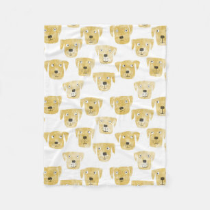 Cute Golden Labrador Retriever Dog Pattern Fleece Blanket