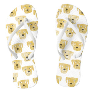 Cute Golden Labrador Retriever Dog Pattern Thongs