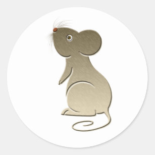 Cute Golden Mouse Classic Round Sticker
