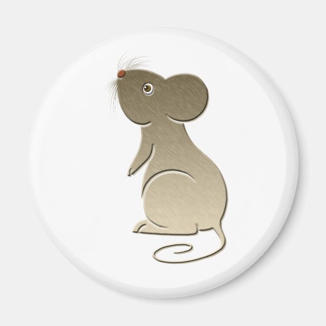 Cute Golden Mouse Magnet (Front)