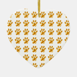 Cute Golden Paws Ceramic Tree Decoration