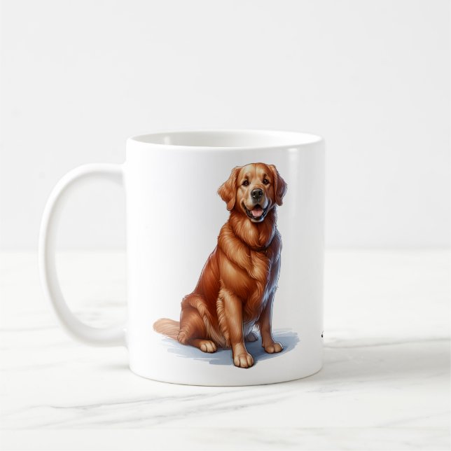  Cute Golden Retriever Art Mug (Left)
