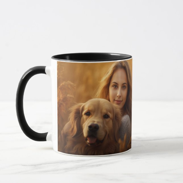Cute golden retriever Best Dog Mum Ever coffee Mug (Left)