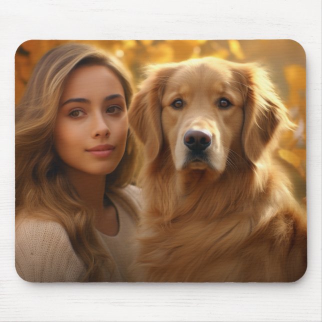 Cute golden retriever Best Dog Mum Ever Mouse Pad (Front)