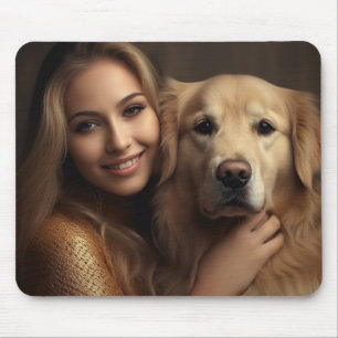 Cute golden retriever Best Dog Mum Ever Mouse Pad