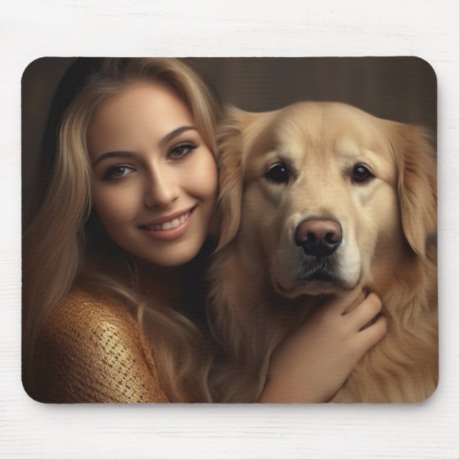 Cute golden retriever Best Dog Mum Ever Mouse Pad (Front)