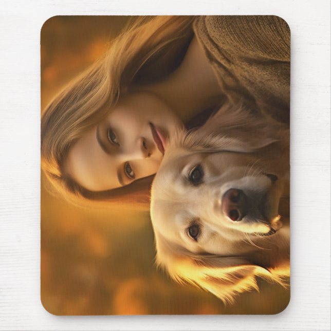 Cute golden retriever Best Dog Mum Ever  Mouse Pad (Front)