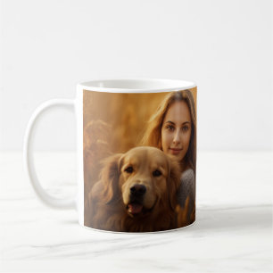 Cute golden retriever Best Dog Mum Ever Two Photo Coffee Mug