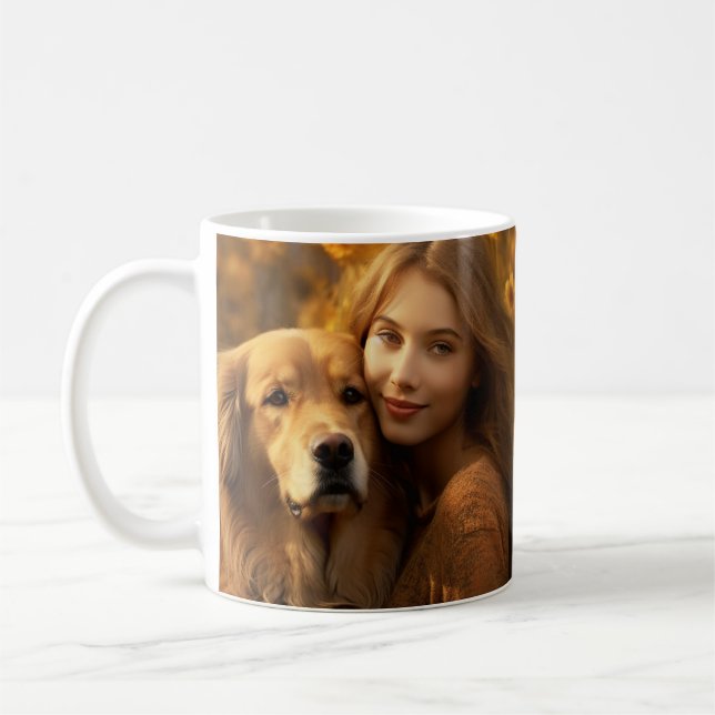 Cute golden retriever Best Dog Mum Ever Two Photo  Coffee Mug (Left)
