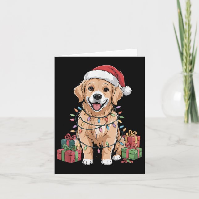 Cute Golden Retriever Christmas Funny Dog Lover Ho Card (Front)