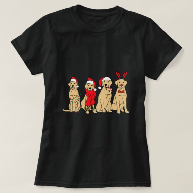 Cute Golden Retriever Christmas Golden Mum Holiday T-Shirt (Design Front)