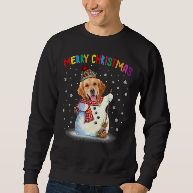 Cute Golden Retriever Christmas Pajama Sweatshirt (Front)