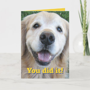 Cute Golden Retriever Congrats Graduate–You Did It Card