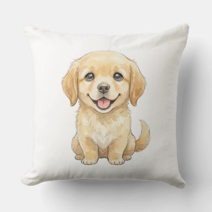 Cute golden retriever cushion