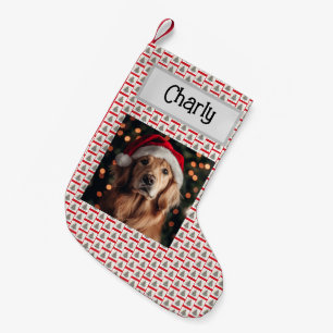 Cute Golden Retriever, Customised With Name, Dog, Small Christmas Stocking