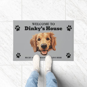 Cute Golden Retriever Dog Doormat