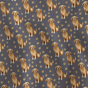 Cute Golden Retriever Dog Fabric
