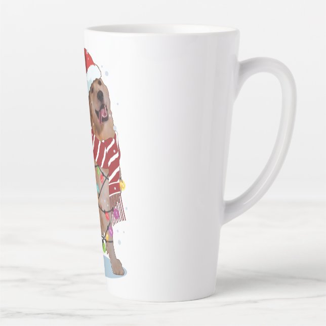 Cute Golden Retriever Dog Funny Xmas Holiday Gift Latte Mug (Right)