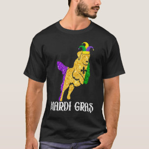 Cute Golden Retriever Dog Lover Mardi Gras Party J T-Shirt