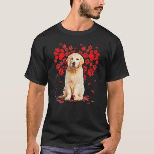 Cute Golden Retriever Dog Valentine Heart Paws Swe T-Shirt