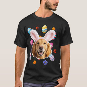 Cute Golden Retriever Dog Wearing Bunny Ears Easte T-Shirt