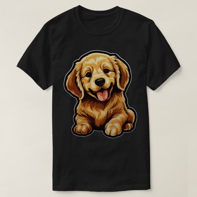 Cute Golden Retriever Dogs Funny Golden Retriever  T-Shirt (Design Front)