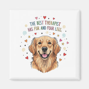 Cute Golden Retriever Doodle Magnet