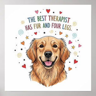 Cute Golden Retriever Doodle Poster
