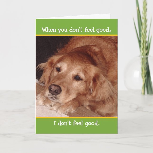 Cute Golden Retriever Get Well Card (Front)