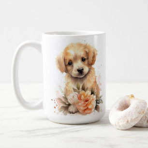 Cute Golden Retriever Gift Watercolor Puppy Dog Coffee Mug