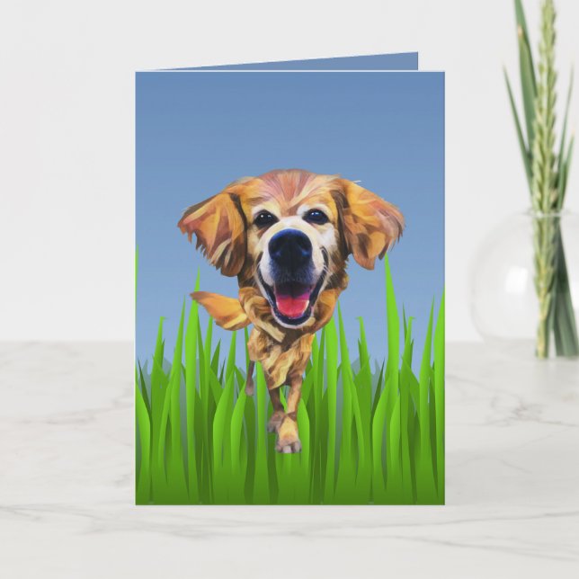 Cute Golden Retriever Greeting Card (Front)